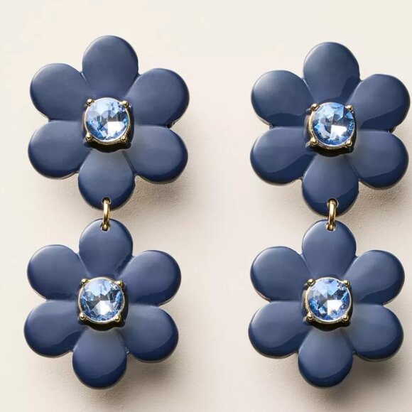 Kate Spade NY & Target Blue Floral Linear Earrings - Picture 2 of 5